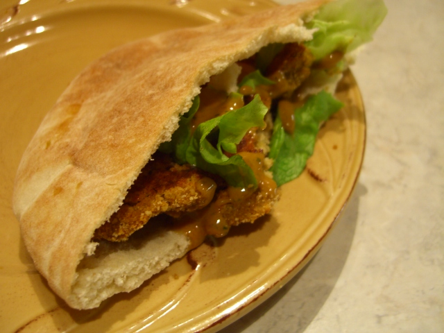 Thai Peanut-Burger Wraps with Spicy Peanut Sauce -- Epicurean Vegan