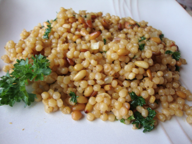 Israeli Couscous with Pine Nuts and Parsley -- Epicurean Vegan