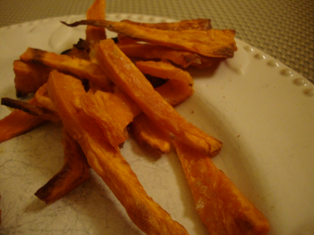 Open-Faced TVP Burgers and Sweet Potato Fries with Truffle Oil -- Epicurean Vegan