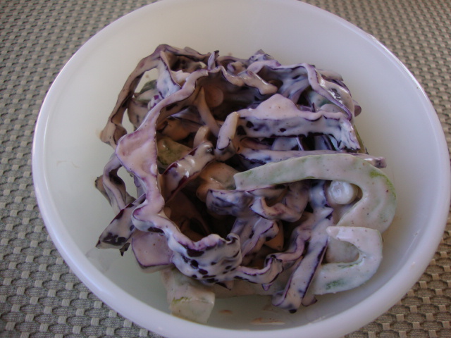 Red Cabbage Slaw with Truffle Dressing -- Epicurean Vegan