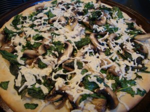 Mushroom and Spinach Pizza with Truffle Oil -- Epicurean Vegan