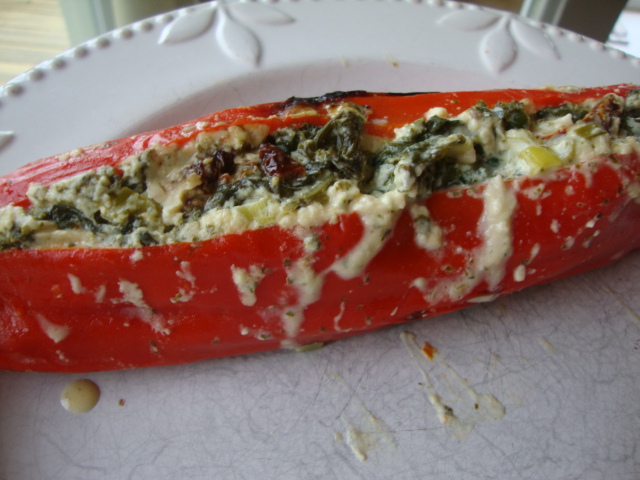 Kale and Cream Cheese-Stuffed Sweet Chilies -- Epicurean Vegan