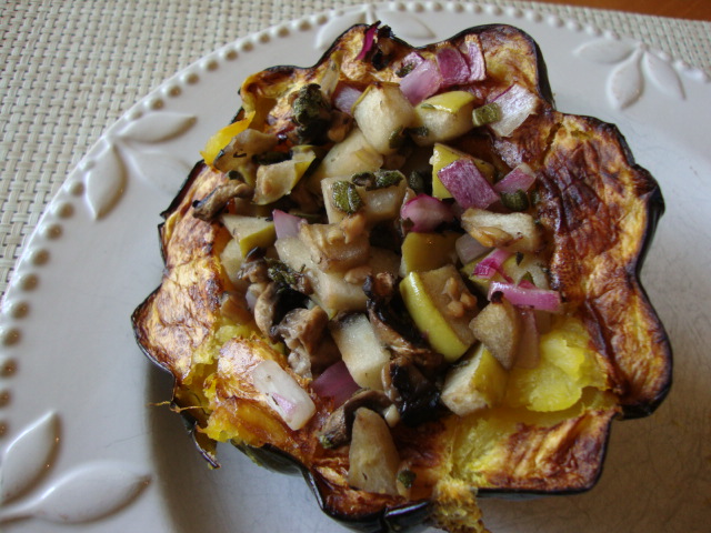 Acorn Squash Stuffed with Apples, Mushrooms and Sage -- Epicurean Vegan