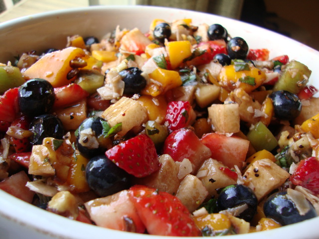 Fruit Salad with Herbs and Coconut -- Epicurean Vegan