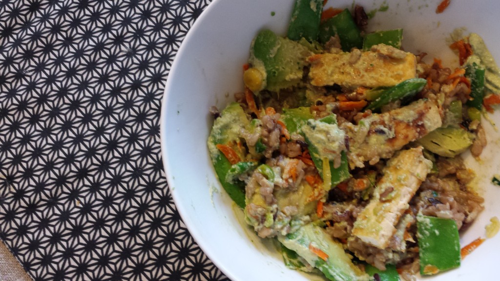 Tofu-Avocado Bowl with Cilantro-Ginger Cashew Sauce -- Epicurean Vegan