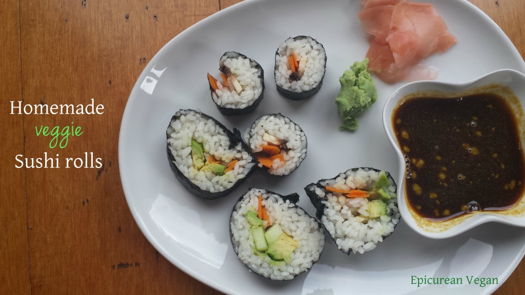 Homemade Veggie Sushi Rolls -- Epicurean Vegan