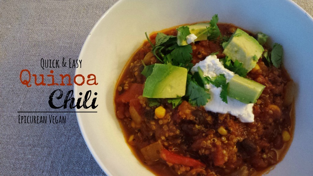 Quick & Easy Quinoa Chili -- Epicurean Vegan