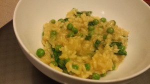 Pea and Lemon Risotto with a mint oil drizzle -- Keep it Vegan Cookbook