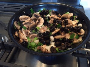 Veggie Pasta with Mushrooms, Black Olives, and Pepitas -- Epicurean Vegan